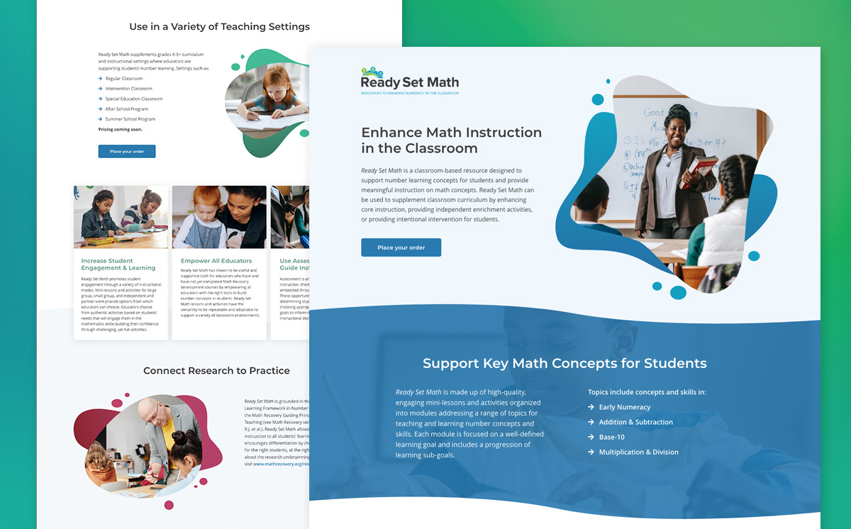 Ready Set Math website design