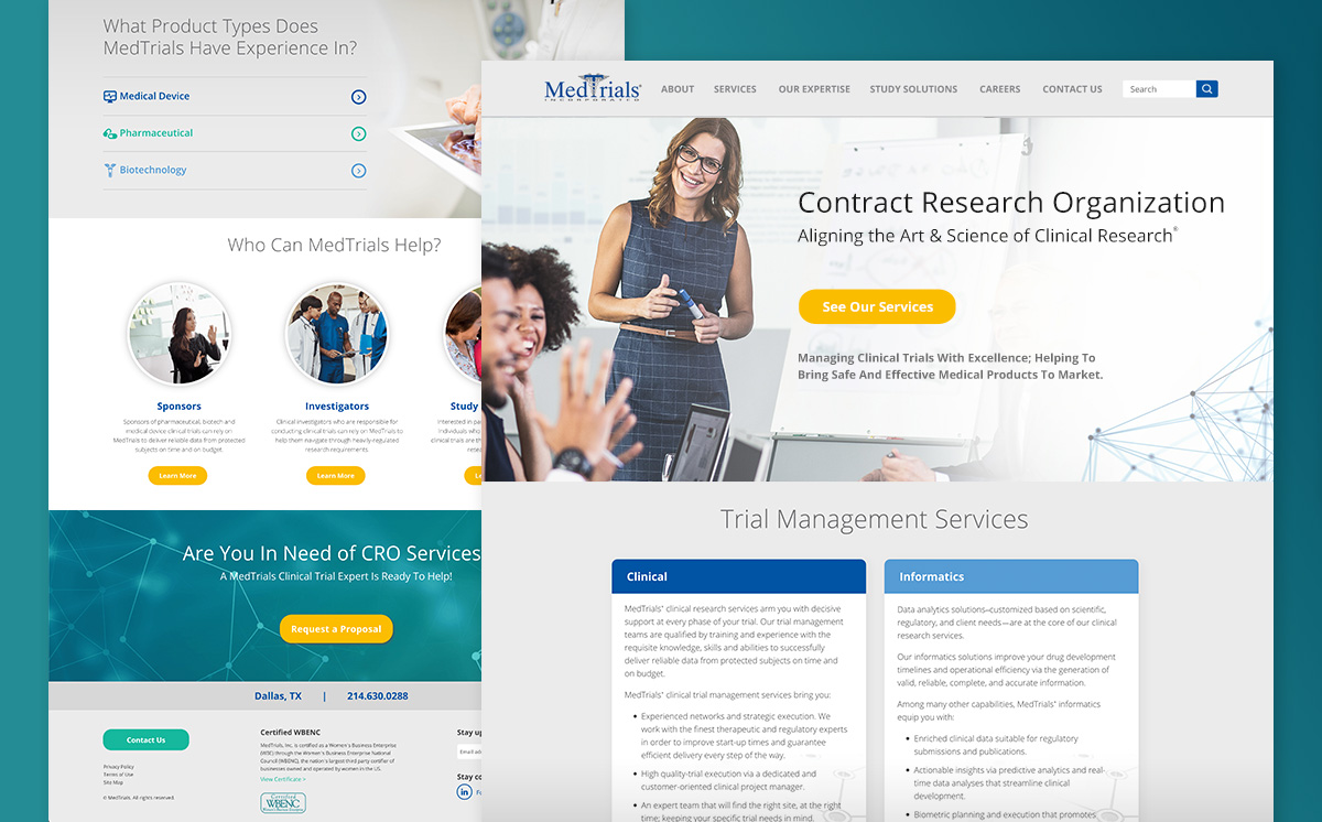 MedTrials website design