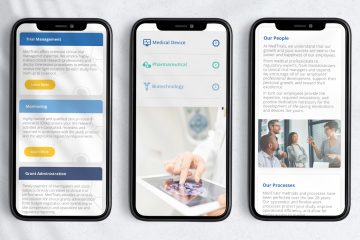 MedTrials website design on mobile